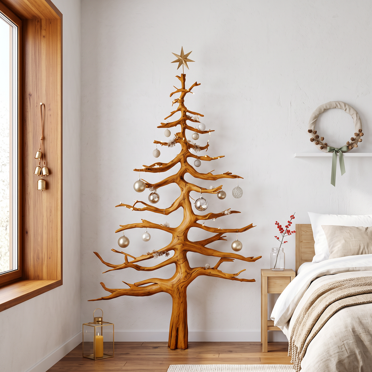 Rustic Christmas Tree Wall Decor Living Room